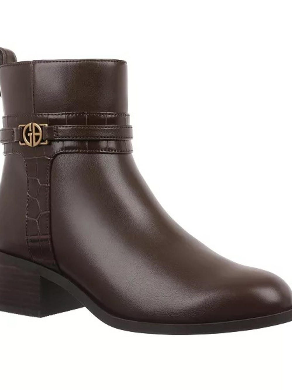 Women's Brown Ankle Boots with Gold Accent 7.5 M